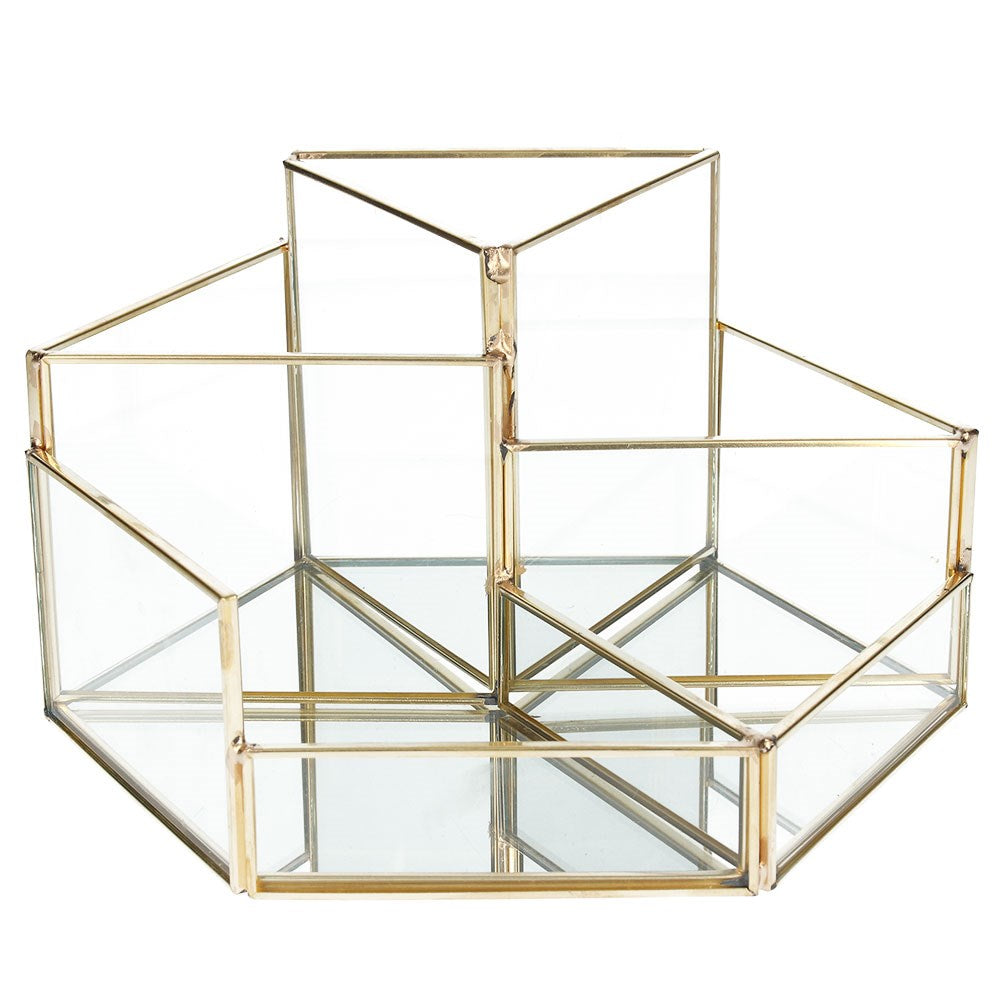 Hexagonal Brass Mirror Organiser - Last One