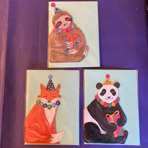 Birthday Cards - Cut Out Animals