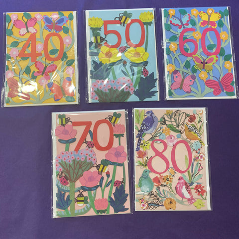 Age Cards - 40, 50, 70, 80 cutouts