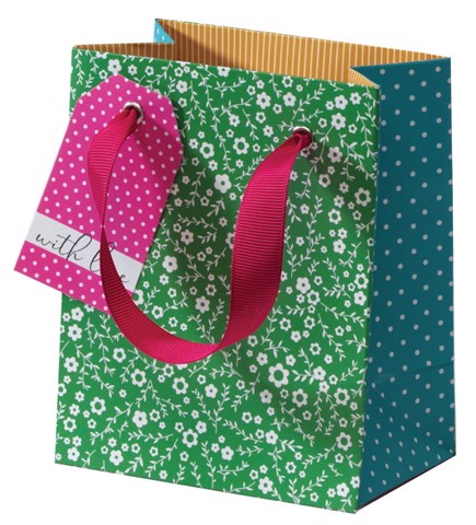 Gift Bags -  Green Floral