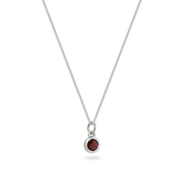 Silver Necklace with birthstone