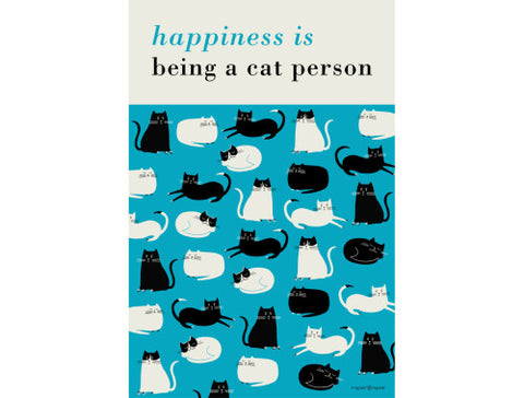 Happiness is being a Cat Person Tea Towel