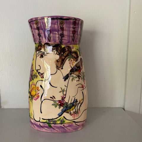 Floral Purple Small Vase by Karen Atherley