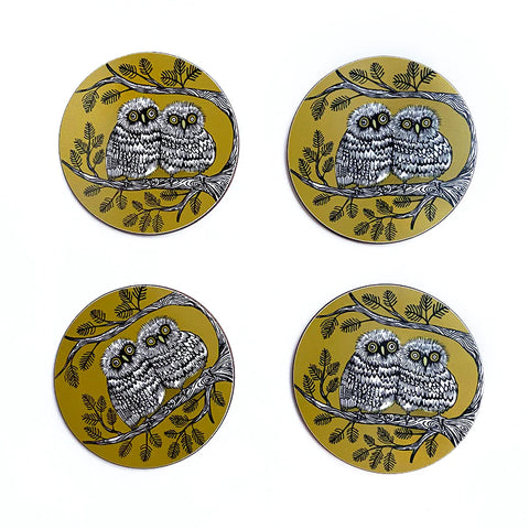 Baby Owl Coaster - set of 4