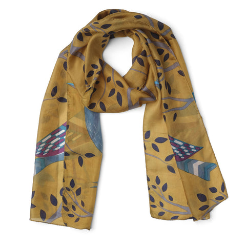 Jay Bird silk scarf - mustard