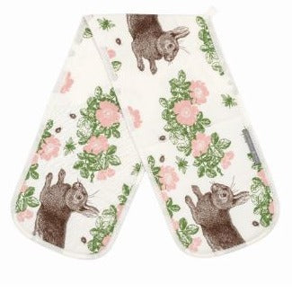 Rabbit and Rose Oven Gloves