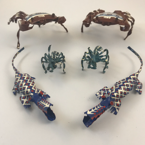 Hand painted metal animals