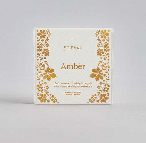 St Eval Amber Tea Lights