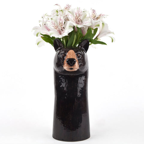 Flower Vase Black Bear