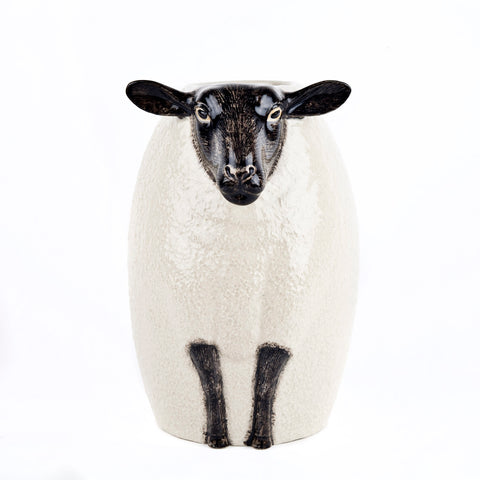 Ceramic Animal Flower Vase - Suffolk Sheep Black Face
