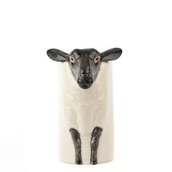 Ceramic Animal Utensil Pot - Suffolk Sheep Black Face