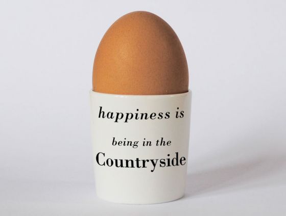 Egg cup -Happiness is being in the Countryside