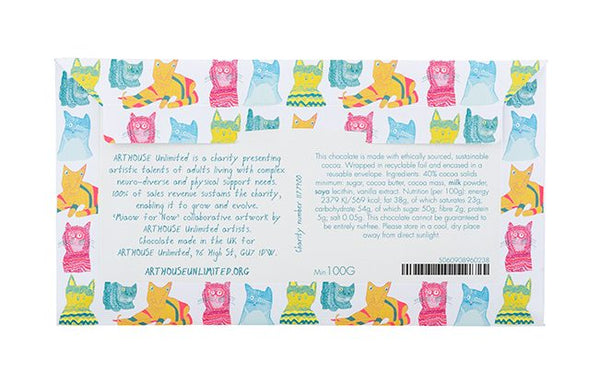 Luxury Milk Chocolate Bar - Miaow Cat,