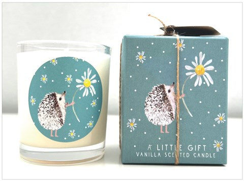 a little gift hedgehog- vanilla scented candle