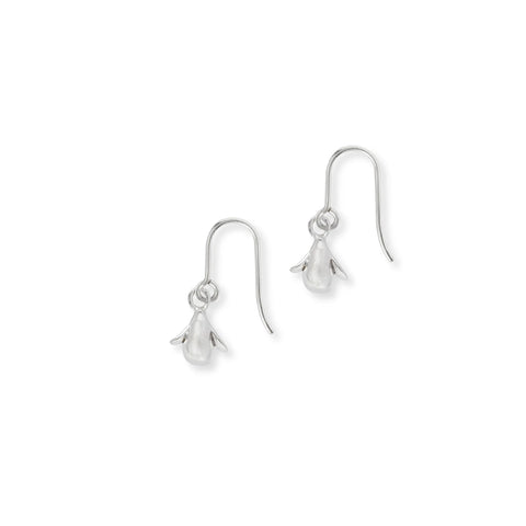 Tiny Silver Penguin hook Earrings