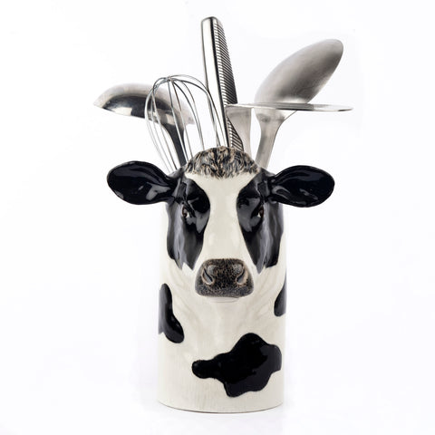 Ceramic Animal Utensil Pot - Fresian Cow