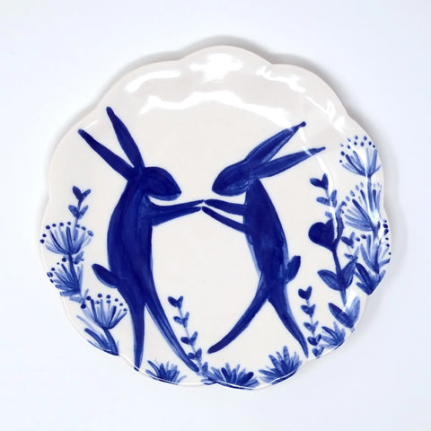 Dancing  Hare Plate - Small