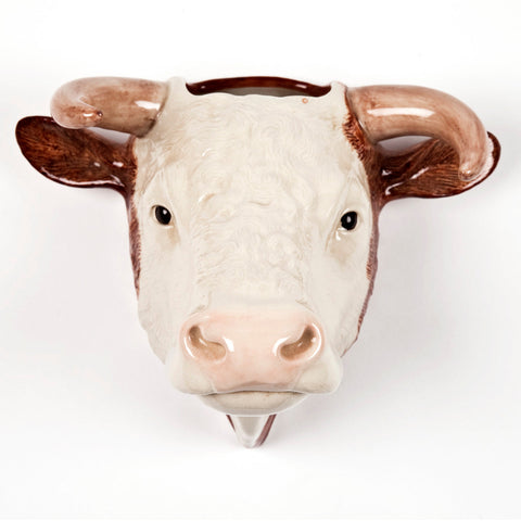 Animal Wall Vase - Hereford Bull