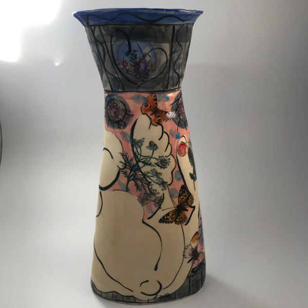 Floral Vase Blue by Karen Atherley