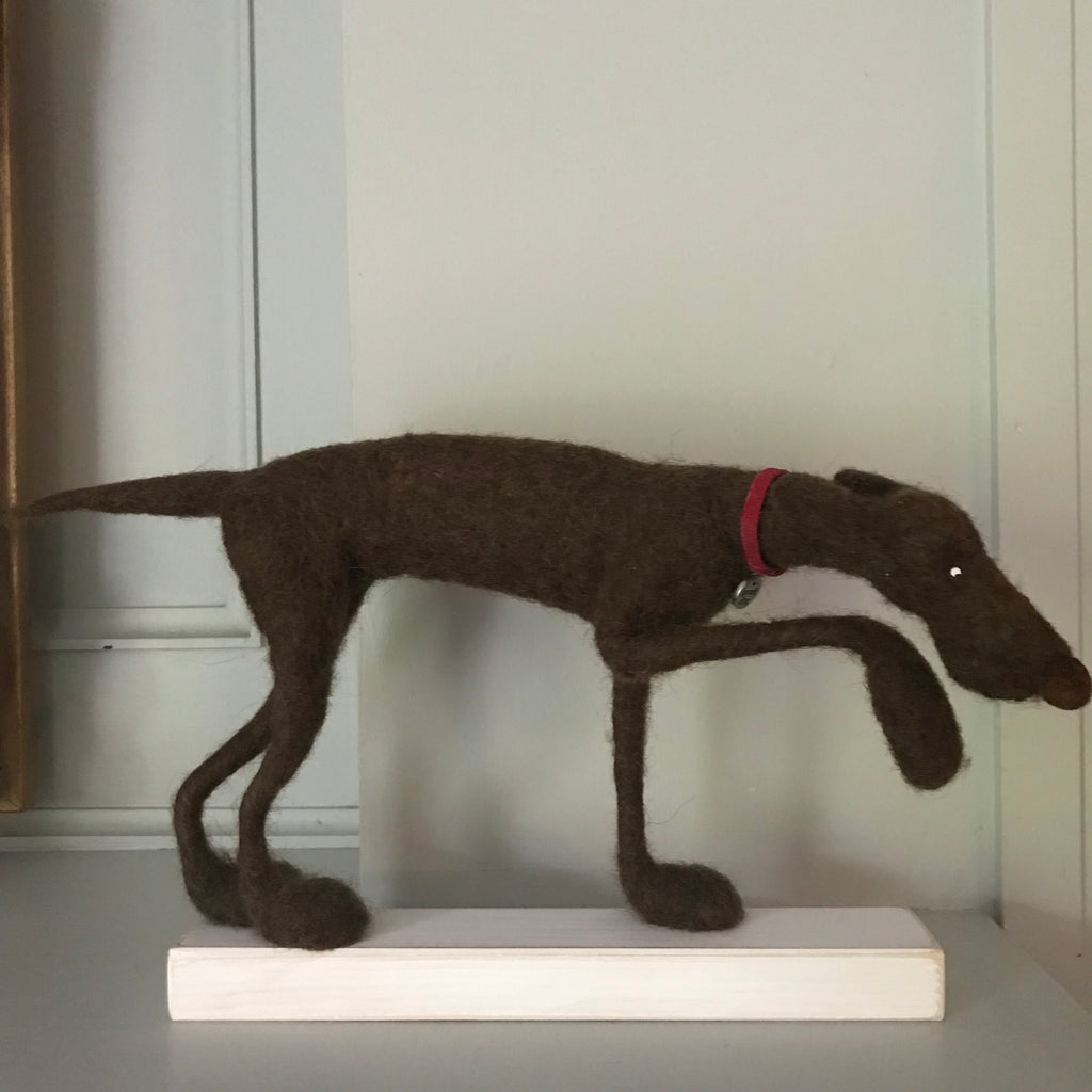 Luther the Felt Pointer Dog by Kate Toms