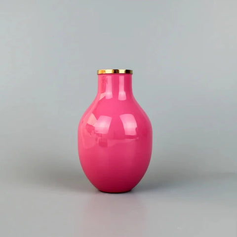 Enamel Stem Small Vase - Hot Pink