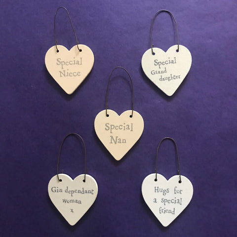 Small heart wooden tags friends and relations