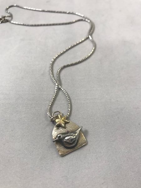 Bird and Star Necklace