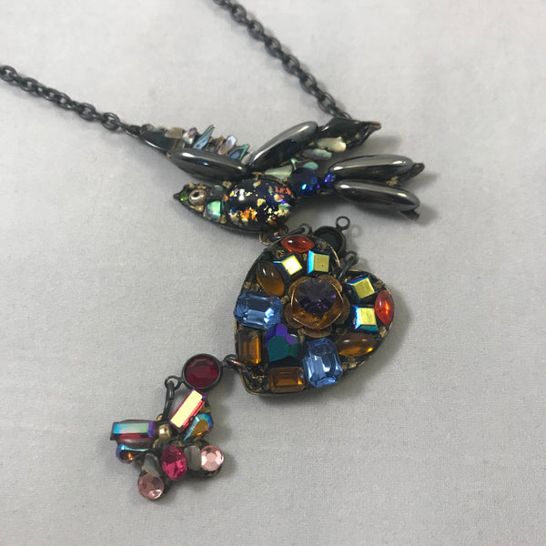Birds, heart, butterfly Necklace