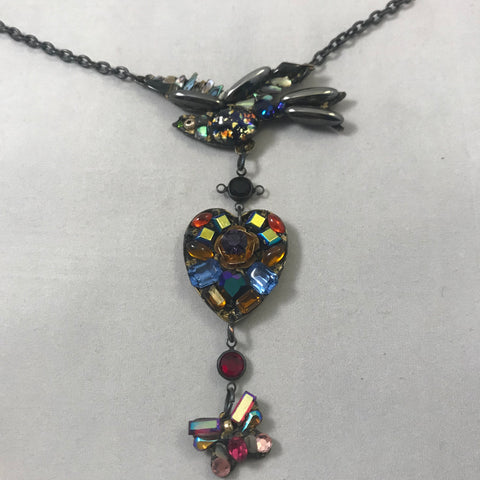 Birds, heart, butterfly Necklace