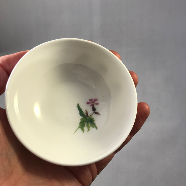 Bone china bowl with wild flowers