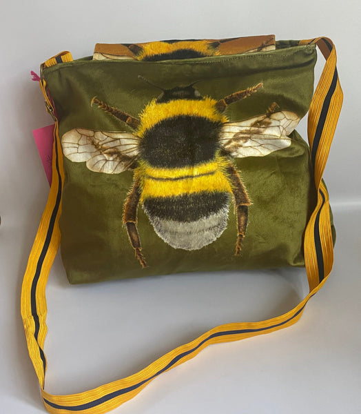 Velvet Bee Bag Stripey Strap