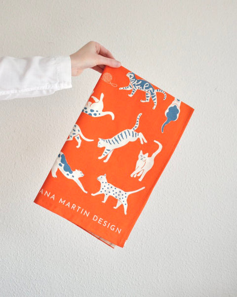 Orange Cat Tea Towel