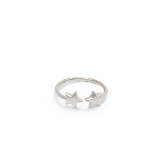 Silver Ring Two Stars
