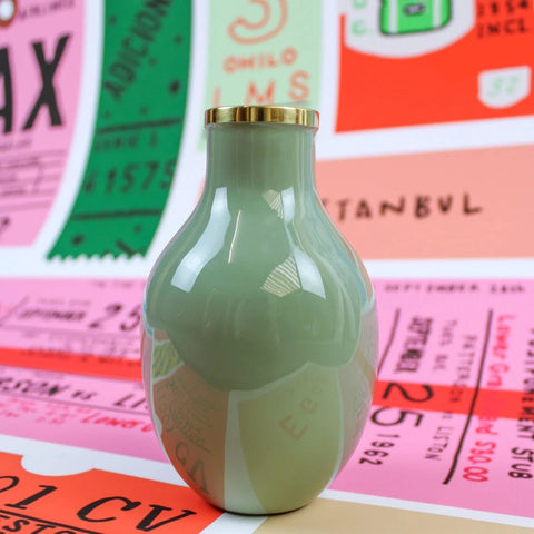Enamel Stem Small Vase - Green