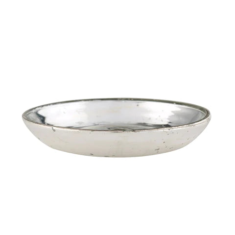 Candle holder silver antique effect