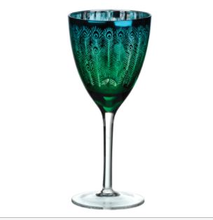 Wine Glass - Peacock